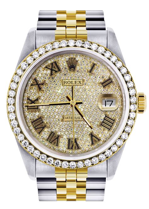 mens gold diamond rolex watch|rolex full diamond original.